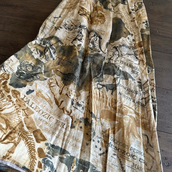 Retrolicious Dinosaur Paleo Map Knee Length Skirt - Picture 2 of 10